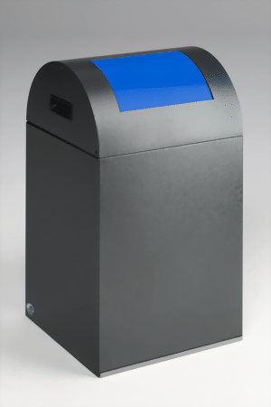 Wertstoffsammelgerät WSG 40 R Korpus antik-silber, Einwurfklappe enzianblau