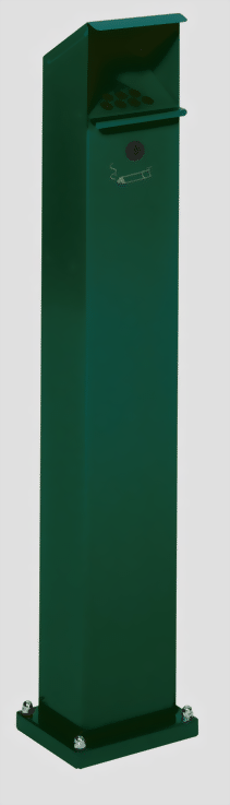 Ascher als Standsäule moosgrün RAL 6005