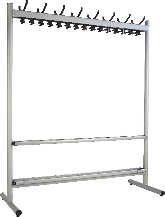 Standgarderobe Alu-Haken Länge 1300 mm mit Schirmständer