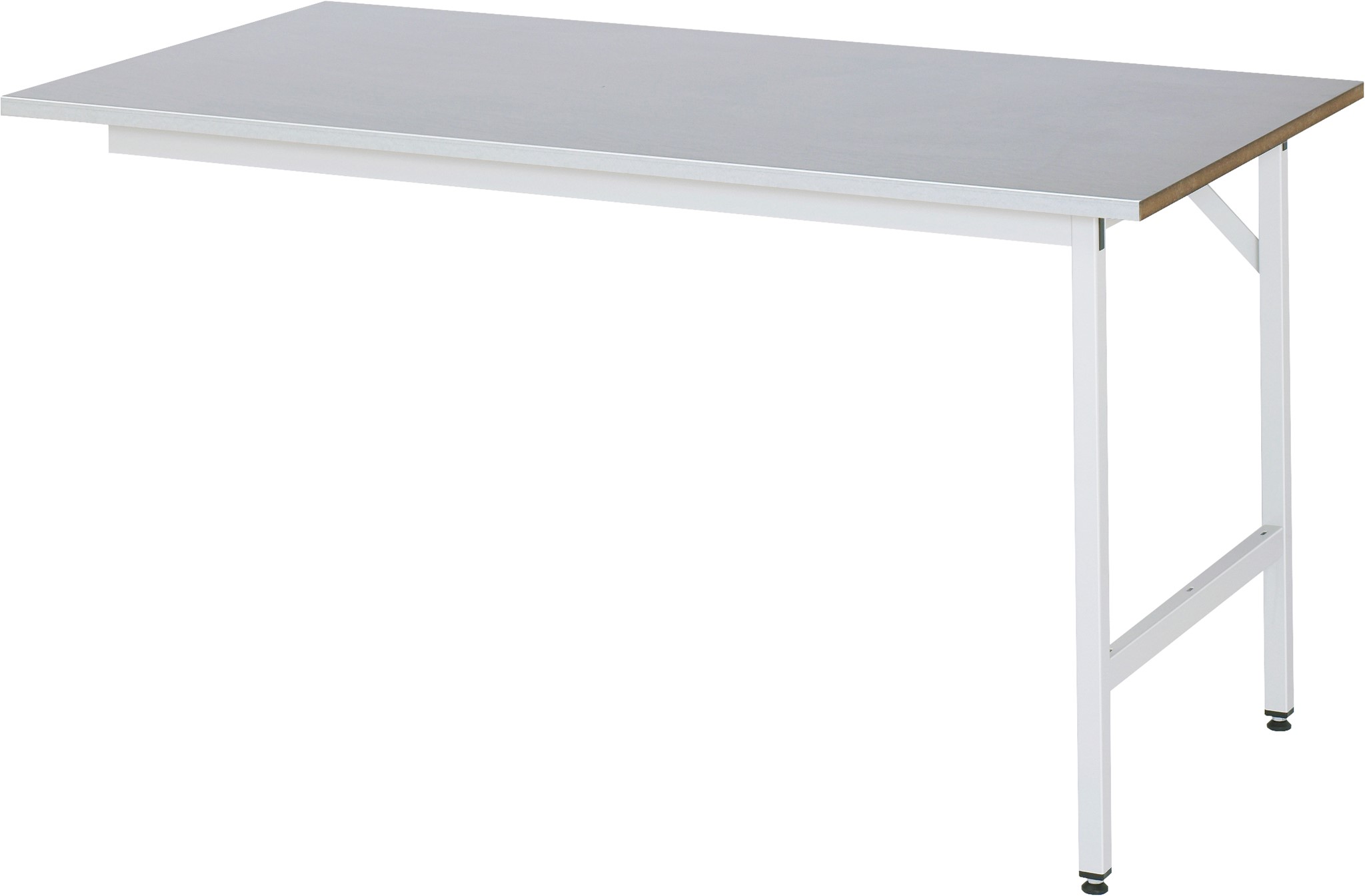 Anbautisch, B 1250 x T 800 x H 800-850 mm, Stahlblechbelag-Platte 25 mm