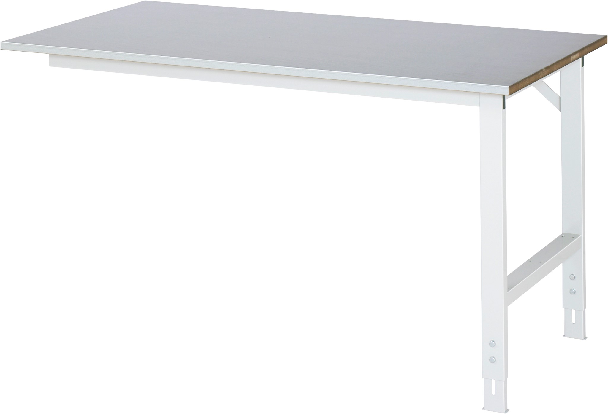 Arbeitstisch, B 1000 x T 800 x H 760-1080 mm, Stahlblechbelag-Platte 25 mm