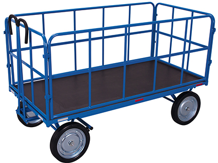 Handpritschenwagen, 1140x740 mm BxT, 4 Rohrgitterwände