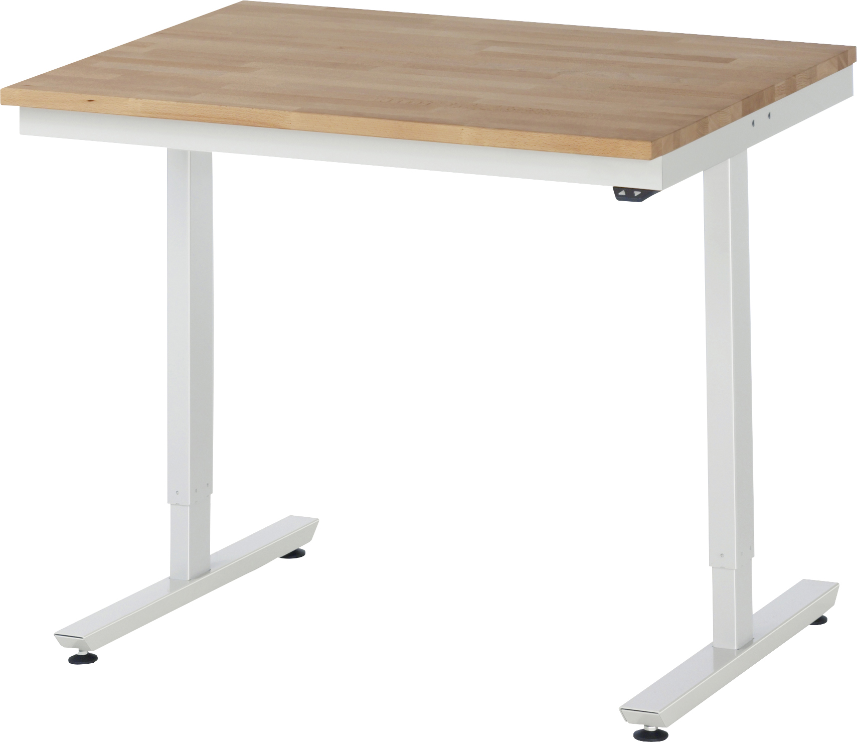 Arbeitstisch 1000x800x720-1120 mm BxTxH mit Buche-Massiv-Platte 25 mm
