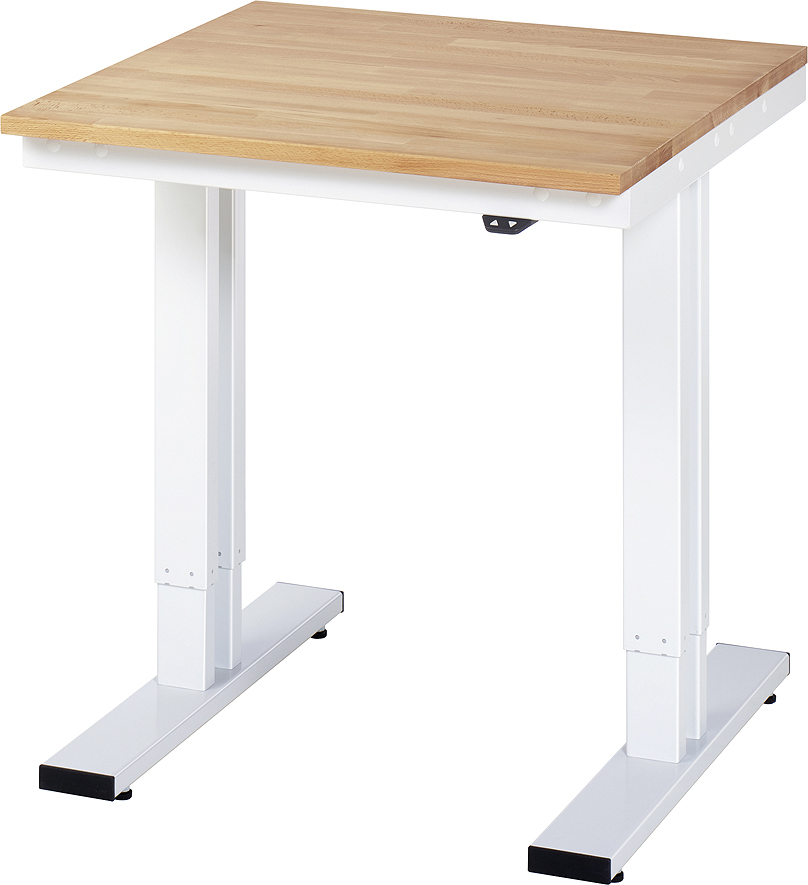 Arbeitstisch 750x800x720-1120 mm BxTxH mit Buche-Massiv-Platte 25 mm
