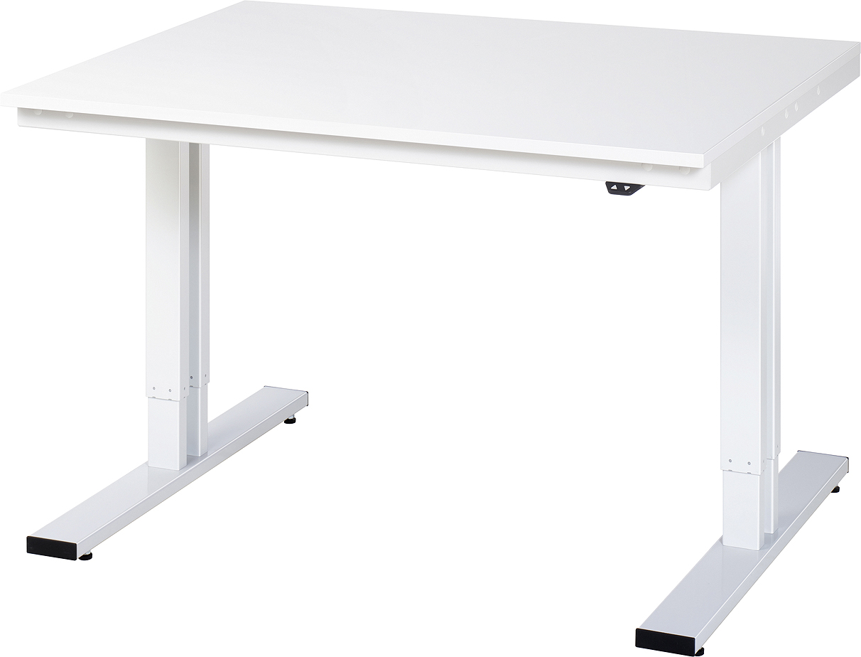 Arbeitstisch 1250x1000x720-1120 mm BxTxH mit Melamin-Platte 22 mm