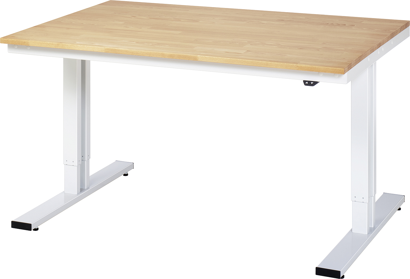 Arbeitstisch 1500x1000x720-1120 mm BxTxH mit Buche-Massiv-Platte 25 mm