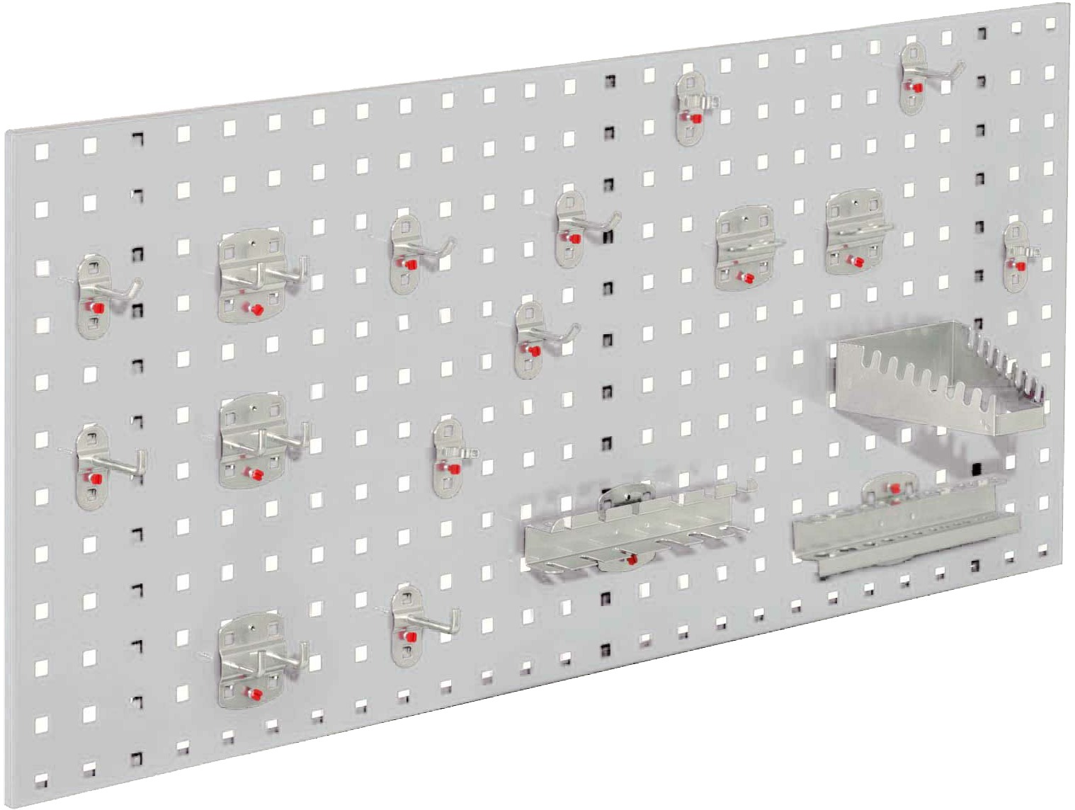 Loch-/Magnetwand Einsteigerset 6, 1 x Lochplatte, 1 Werkzeughalterset 18-teilig