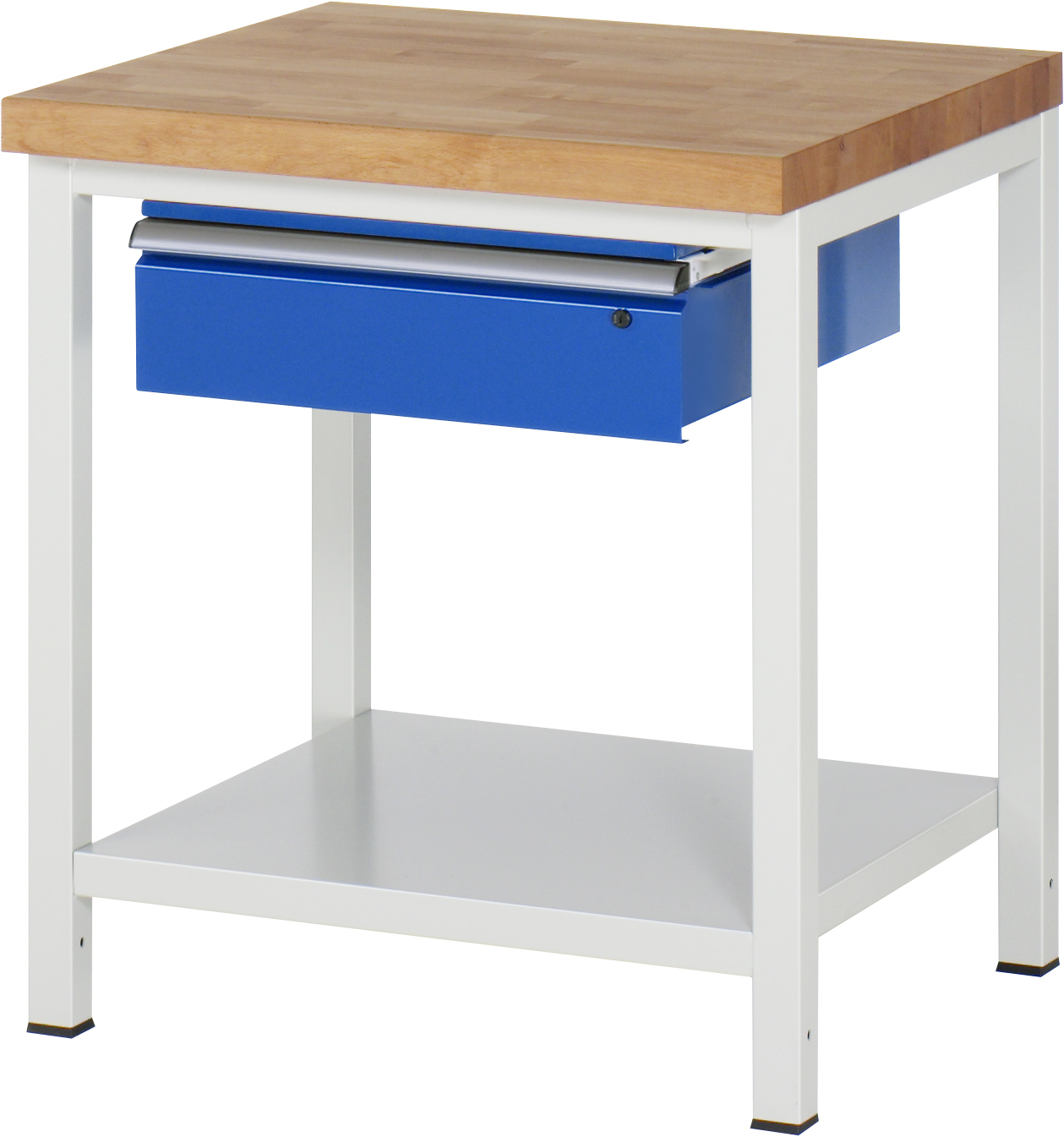 Werkbank fixe Höhe, B 750xT 700xH 840mm, Buche-Massiv-Platte 40mm