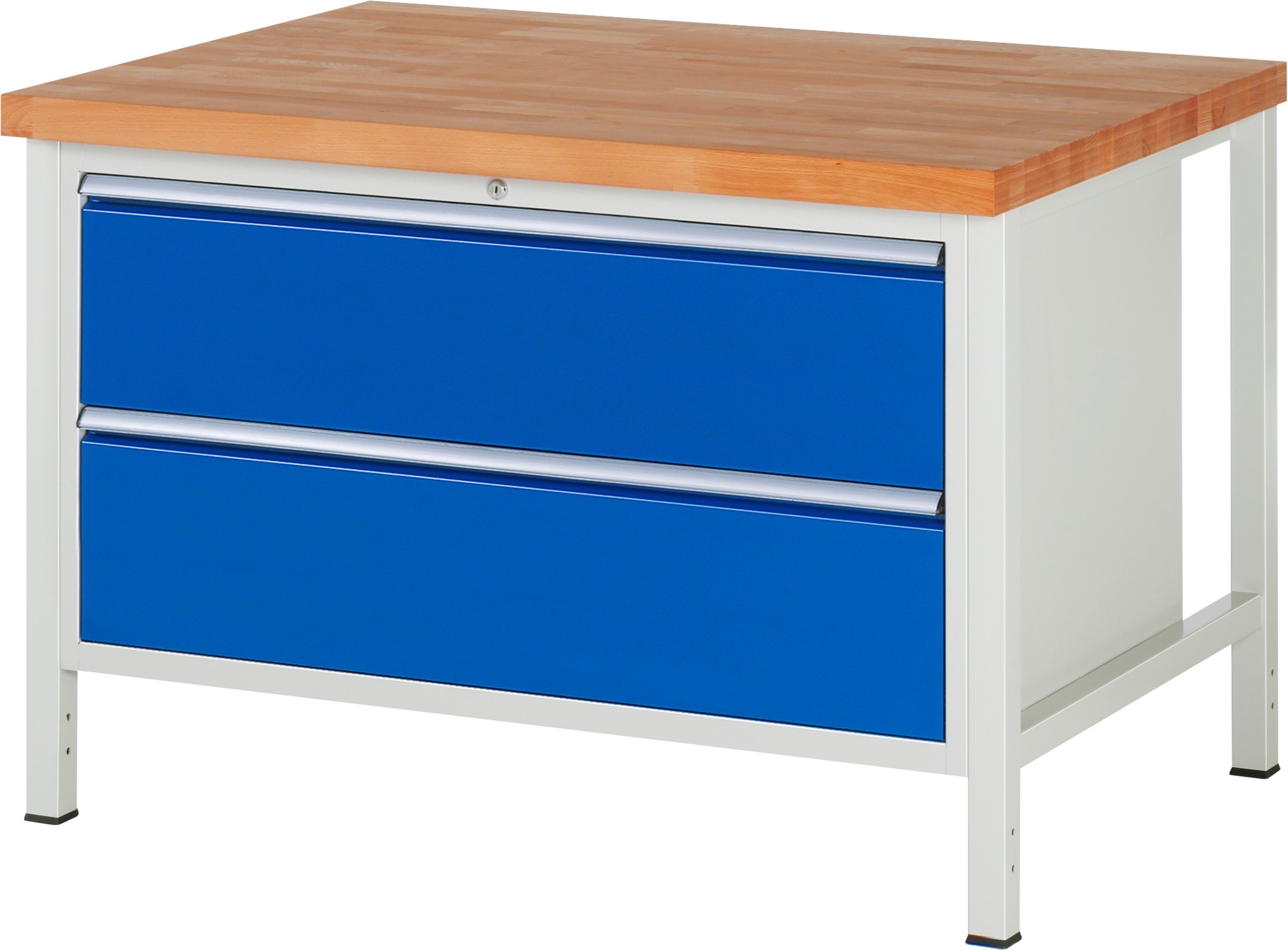 Werkbank Modell 8355, B 1250xT 900xH 840-1040mm, Buche-Massiv-Platte 40mm