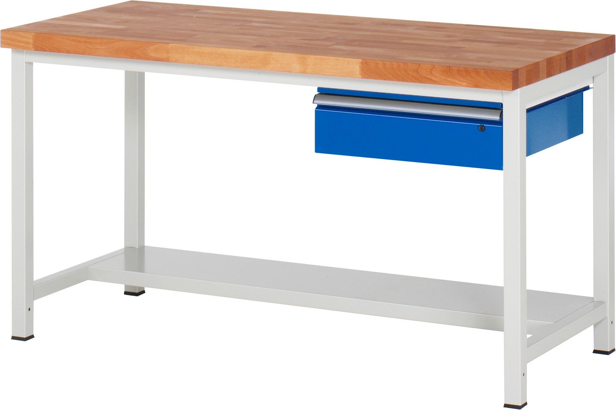 Werkbank fixe Höhe, B 1500xT 900xH 840mm, Buche-Massiv-Platte 40mm