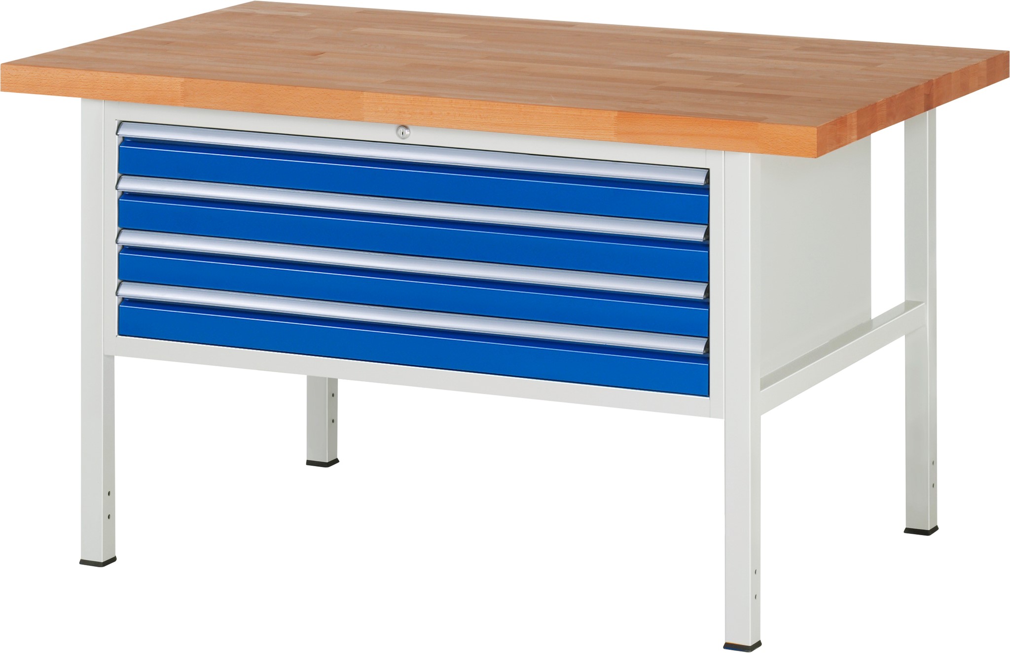Werkbank Modell 8333, B 1500xT 900xH 840-1040mm, Buche-Massiv-Platte 40mm