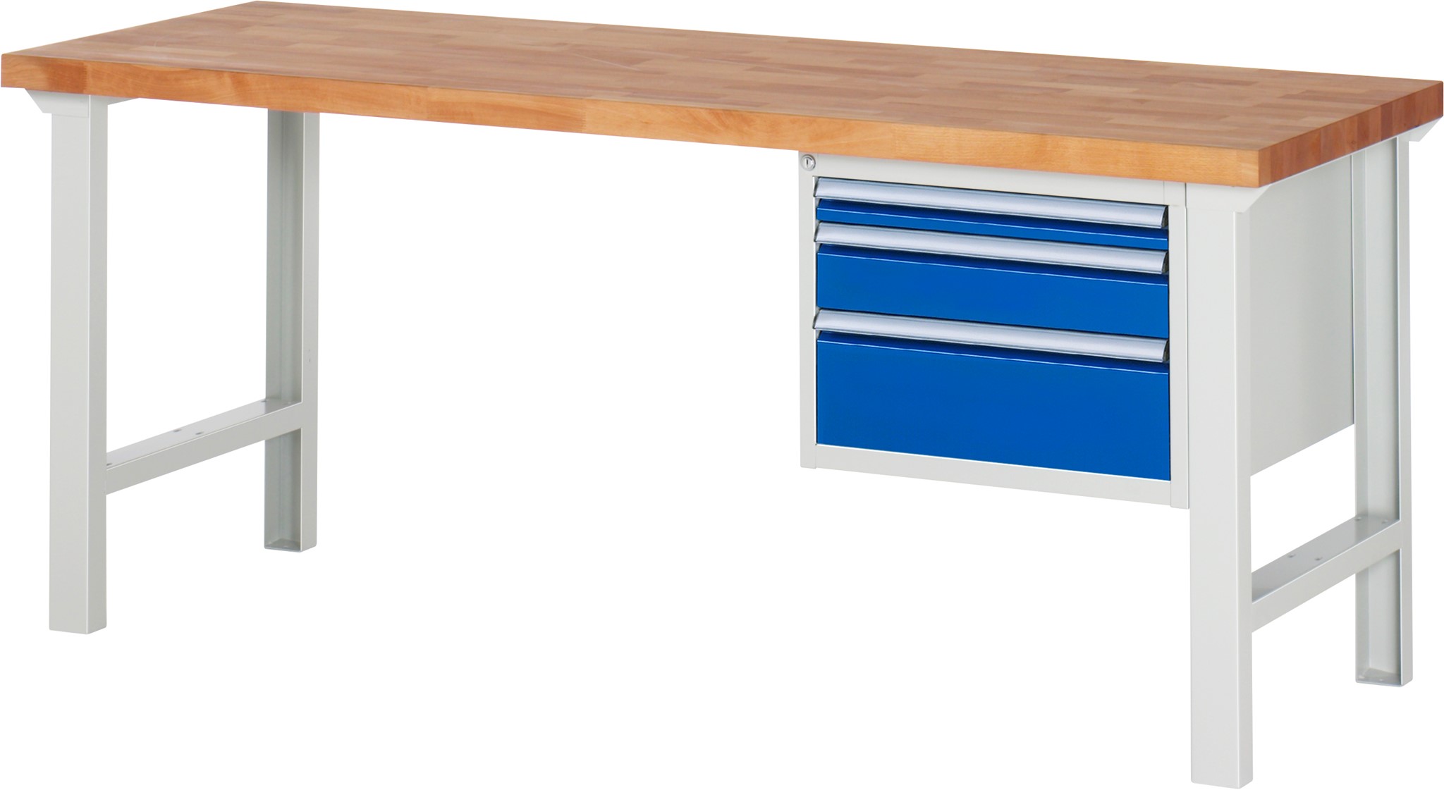 Werkbank Modell 7000, B 2000 x T 700 x H 840 mm, Buche-Massiv-Platte 40 mm