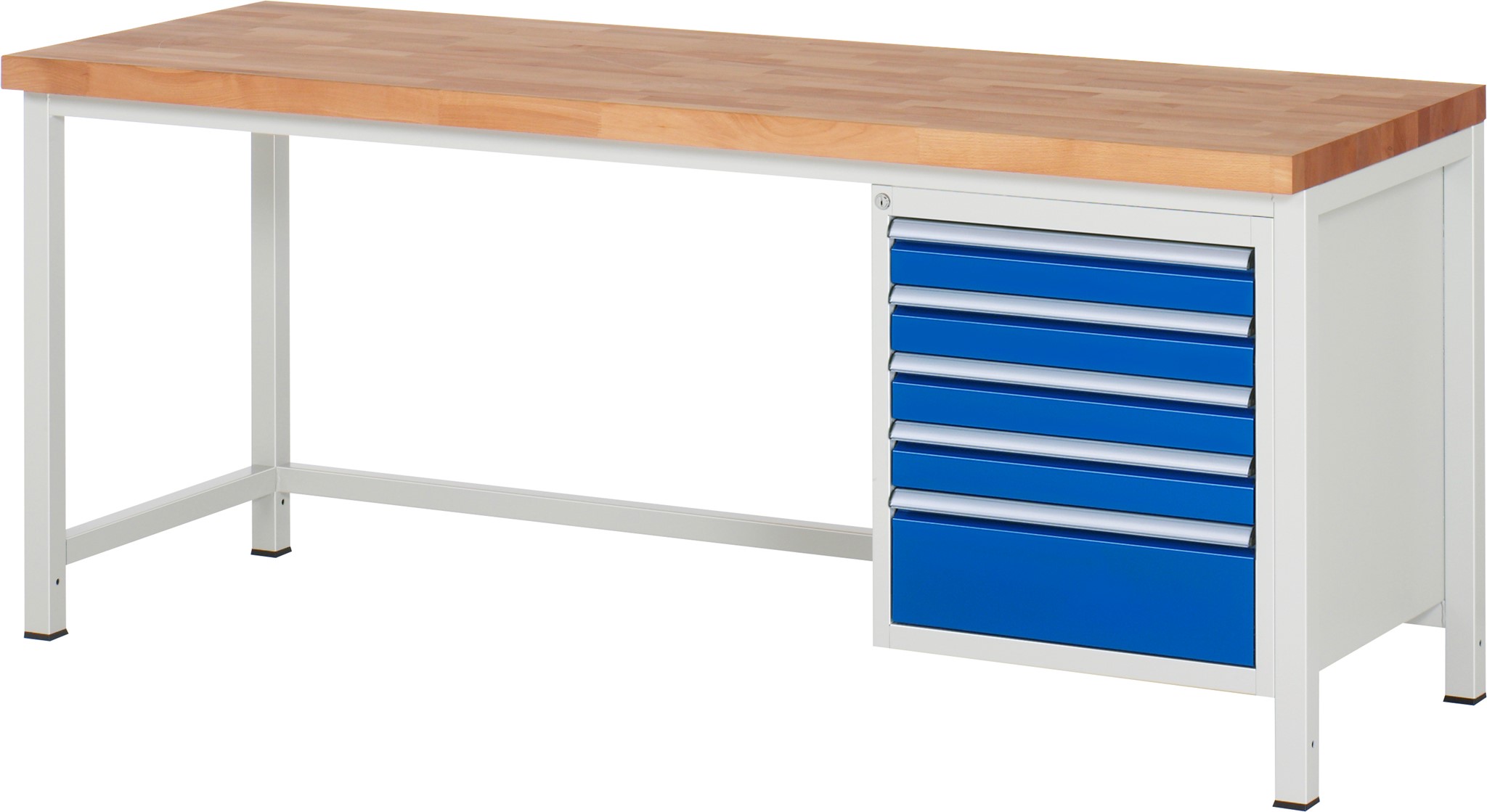 Werkbank Modell 8168, B 2000xT 700xH 840mm, Buche-Massiv-Platte 40mm
