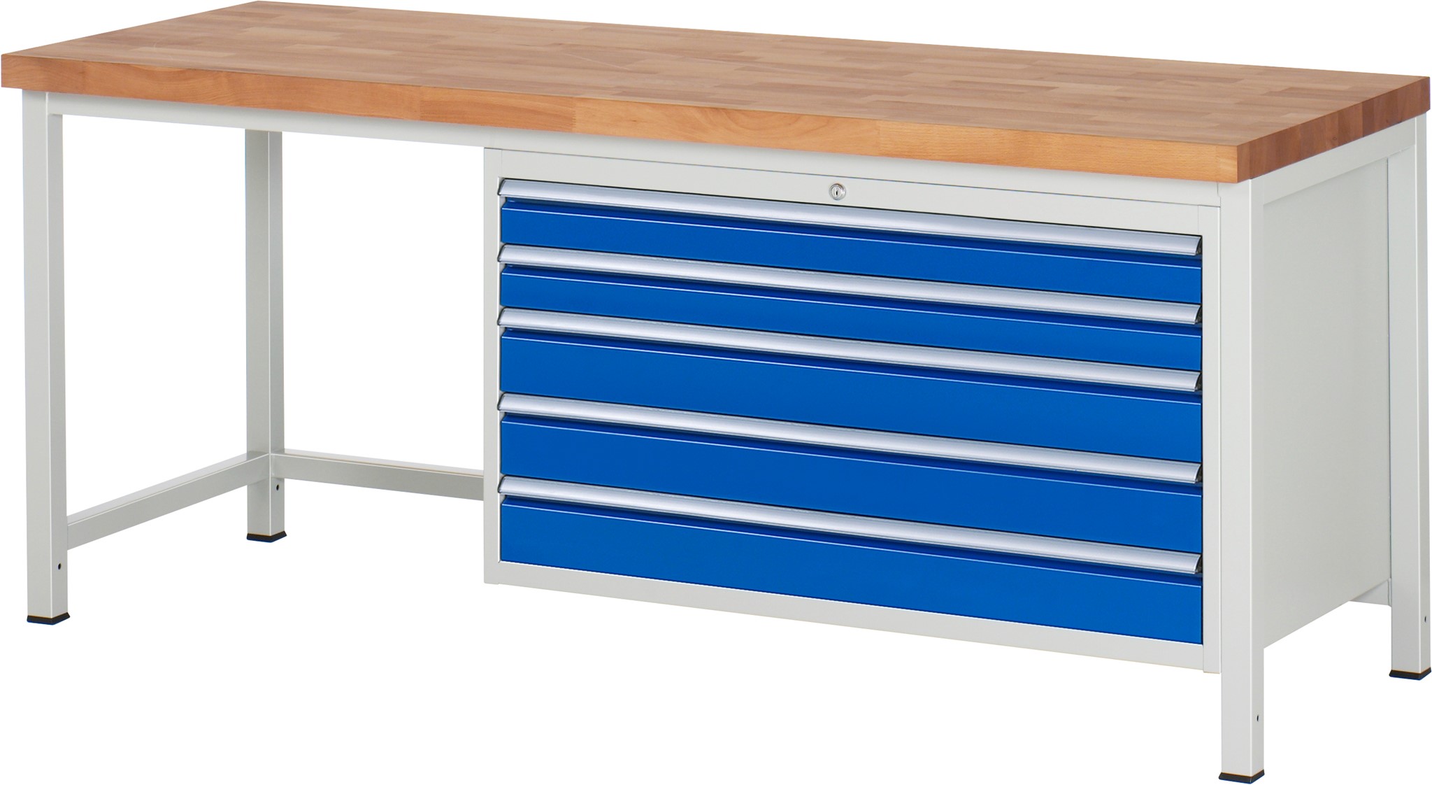 Werkbank Modell 8371, B 2000xT 700xH 840mm, Buche-Massiv-Platte 40mm