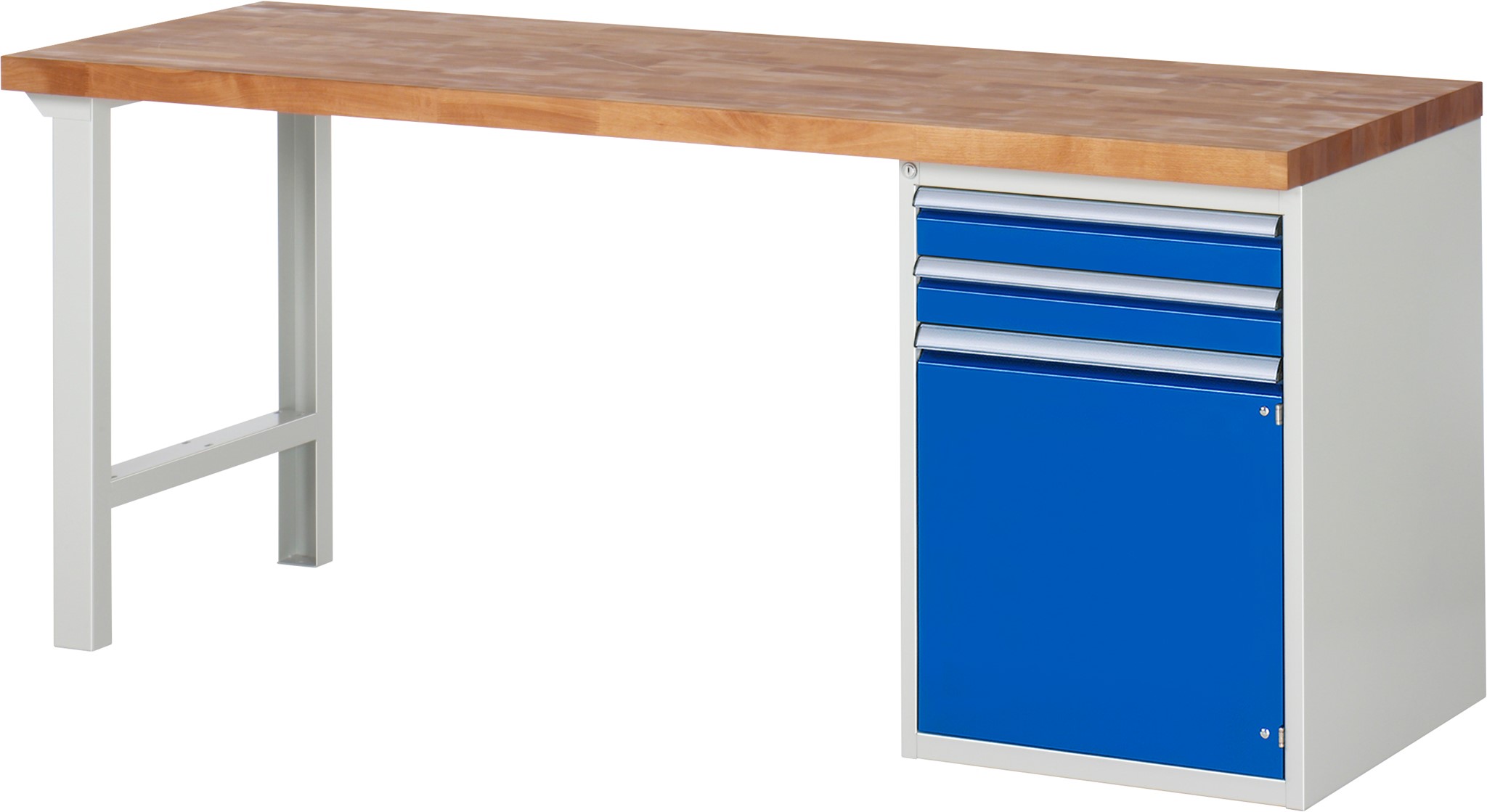 Werkbank Modell 7503, B 2000 x T 700 x H 840 mm, Buche-Massiv-Platte 40 mm