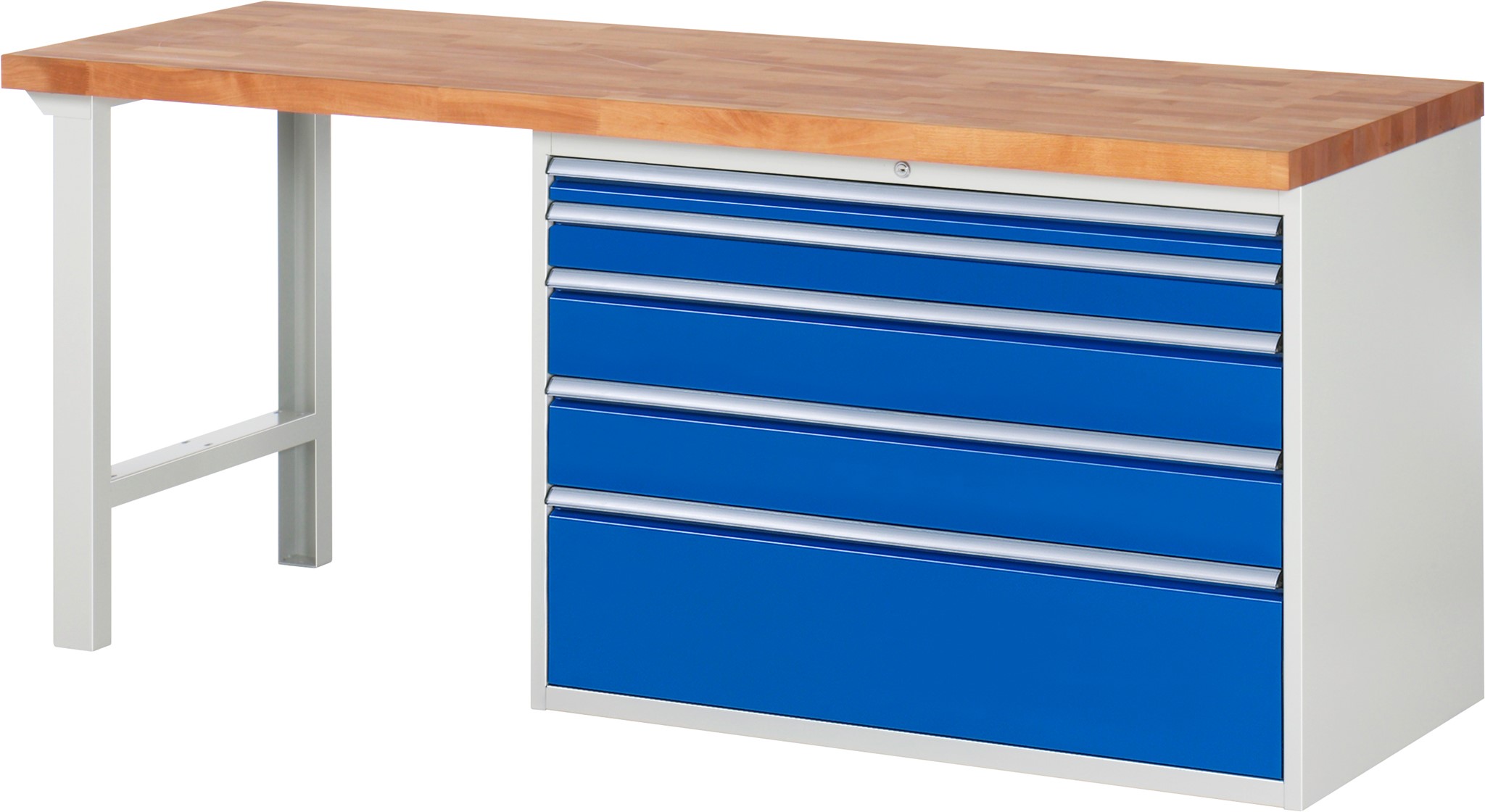 Werkbank Modell 7711, B 2000xT 700xH 840mm, Buche-Massiv-Platte 40 mm