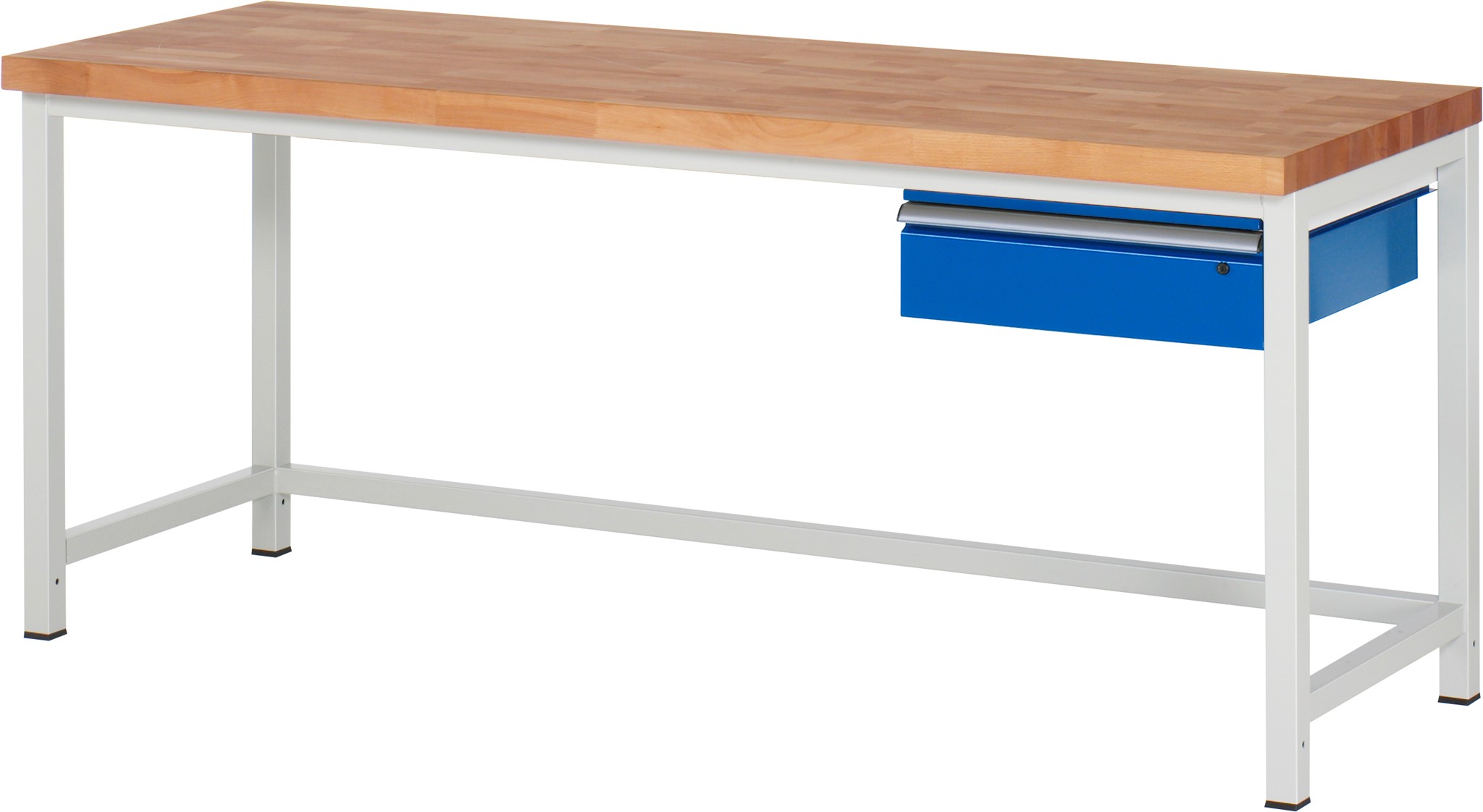 Werkbank verstellbare Höhe, B 2000xT 700xH 840-1040mm, Buche-Massiv-Platte 40mm