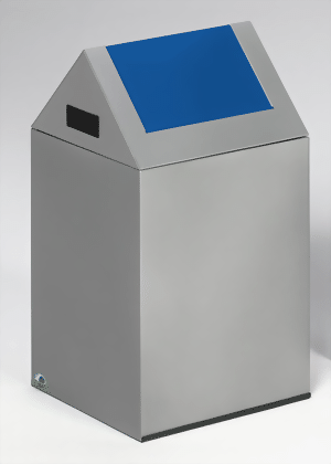 Wertstoffsammelgerät WSG 40 S Korpus silber, Einwurfklappe enzianblau