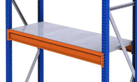 Zusatzebene mit Metallauflagen, 2675x1000 mm LxT