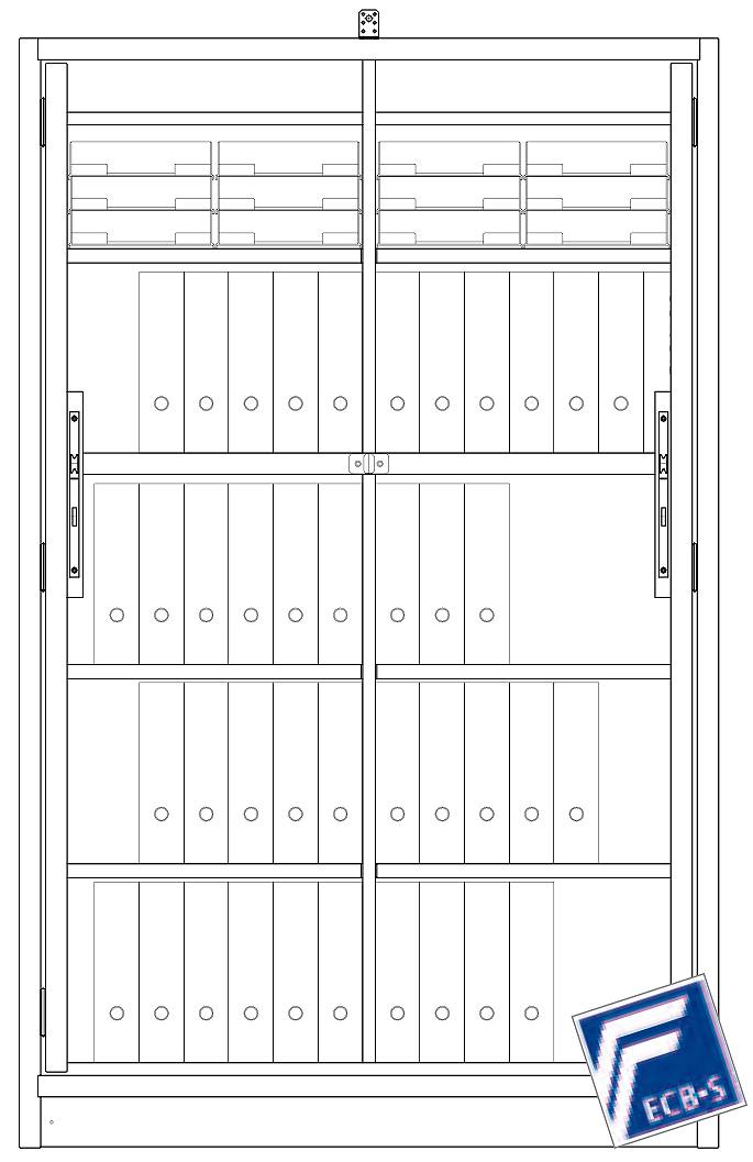 Aktenschrank PRIO 30, 1961x1236x454 mm HxBxT, 30 Min. feuersicher, Spezial 1