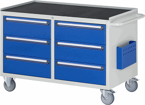 Montagewagen Modell LL3.0.0, B 1145 x T 650 x H 795mm, Metall-Top 25 mm mit Anti-Rutsch-Matte 