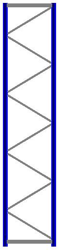 Seitenrahmen/Ständer Höhe 5000 mm Tiefe 1100 mm für Längen 1825, 2700 und 3600 mm