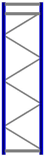 Seitenrahmen/Ständer Höhe 4000 mm Tiefe 1100 mm für Längen 1825, 2700 und 3600 mm