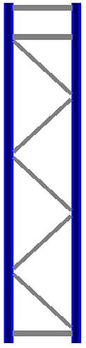 Seitenrahmen/Ständer Höhe 3500 mm Tiefe 800 mm für Längen 1825, 2700 und 3600 mm