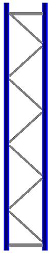 Seitenrahmen/Ständer Höhe 4500 mm Tiefe 800 mm für Längen 1825, 2700 und 3600 mm