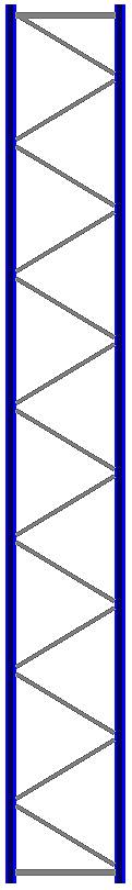 Seitenrahmen/Ständer Höhe 8000 mm Tiefe 1100 mm für Längen 1825, 2700 und 3600 mm