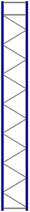 Seitenrahmen/Ständer Höhe 8500 mm Tiefe 1100 mm für Längen 1825, 2700 und 3600 mm