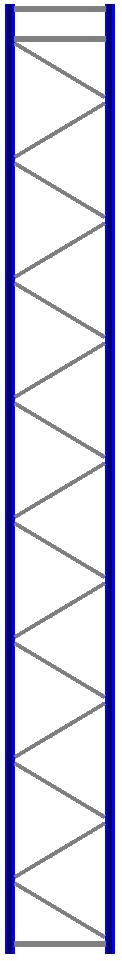 Seitenrahmen/Ständer Höhe 9500 mm Tiefe 1100 mm für Längen 1825, 2700 und 3600 mm