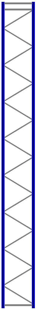 Seitenrahmen/Ständer Höhe 10000 mm Tiefe 1100 mm für Längen 1825, 2700 und 3600 mm