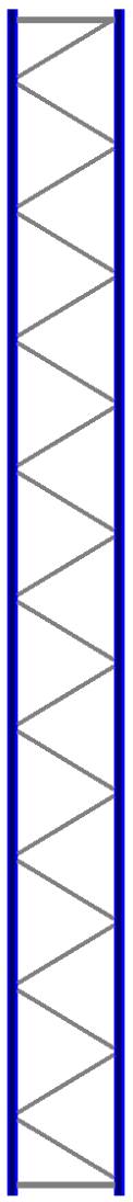 Seitenrahmen/Ständer Höhe 11000 mm Tiefe 1100 mm für Längen 1825, 2700 und 3600 mm