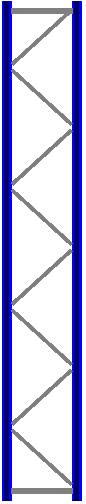 Seitenrahmen/Ständer Höhe 5000 mm Tiefe 800 mm für Längen 1825, 2700 und 3600 mm