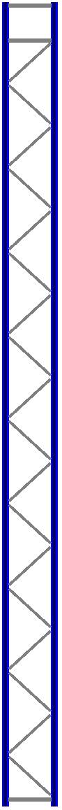 Seitenrahmen/Ständer Höhe 11500 mm Tiefe 800 mm für Längen 1825, 2700 und 3600 mm