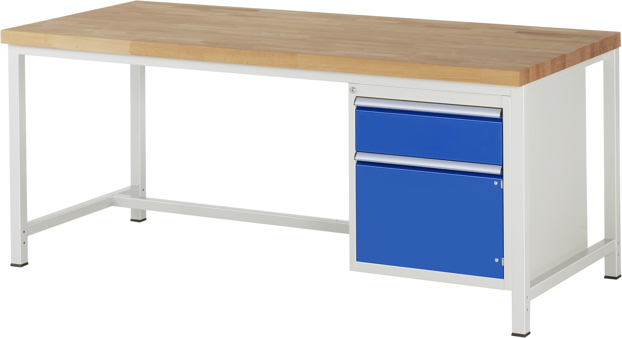Werkbank Modell 8152, B 2000xT 900xH 840mm, Buche-Massiv-Platte 40mm