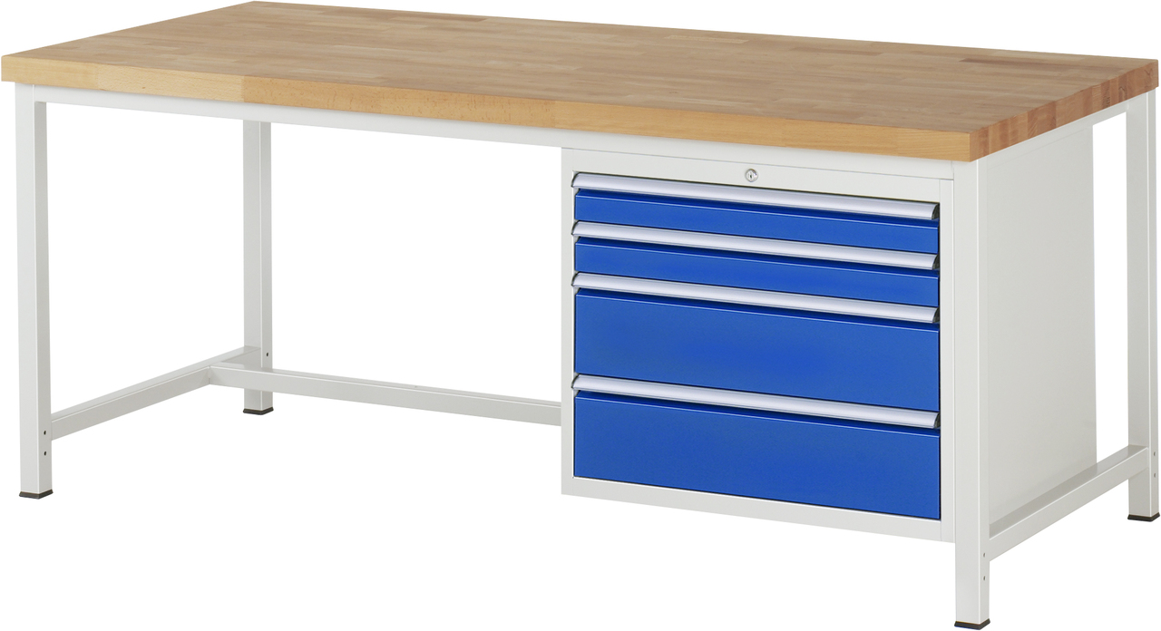 Werkbank Modell 8261, B 2000xT 900xH 840mm, Buche-Massiv-Platte 40mm