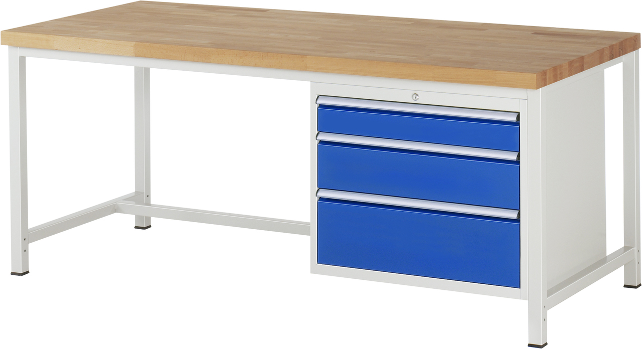 Werkbank Modell 8259, B 2000xT 900xH 840mm, Buche-Massiv-Platte 40mm
