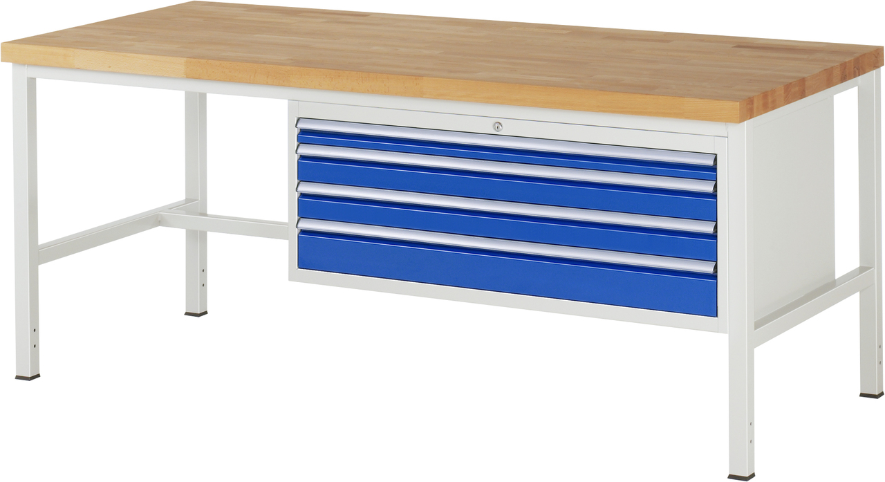Werkbank Modell 8332, B 2000xT 900xH 840mm, Buche-Massiv-Platte 40mm