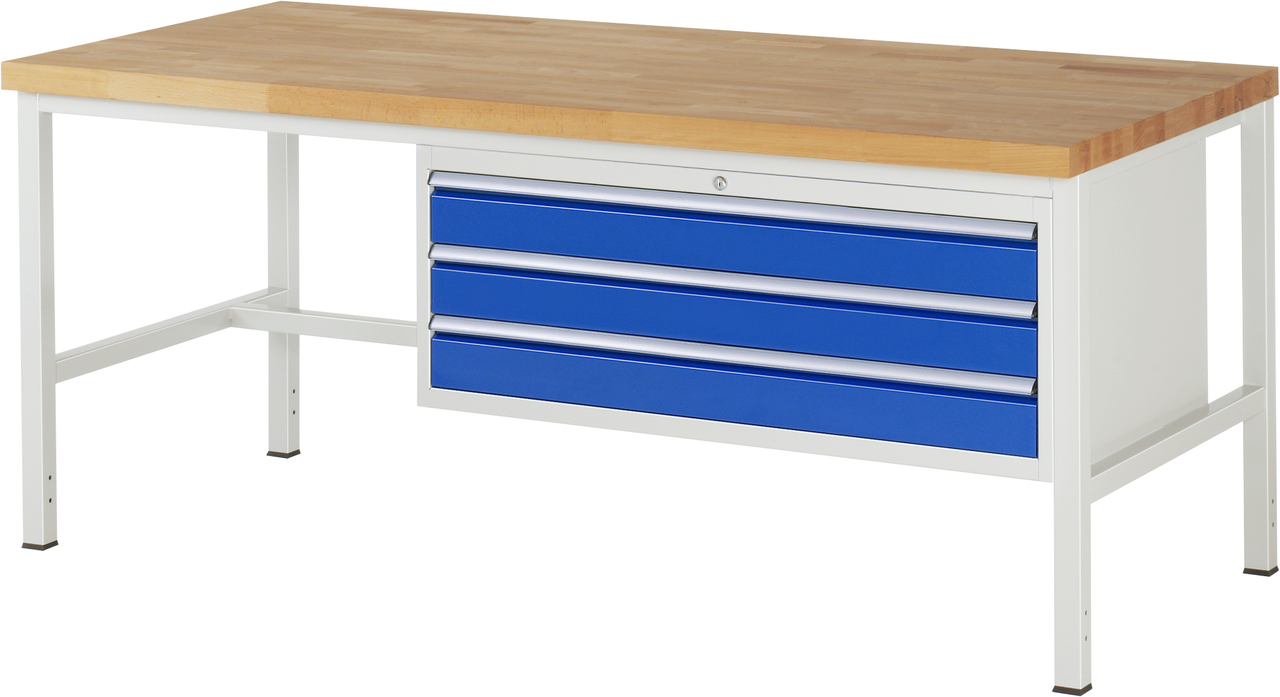 Werkbank Modell 8327, B 2000xT 900xH 840mm, Buche-Massiv-Platte 40mm