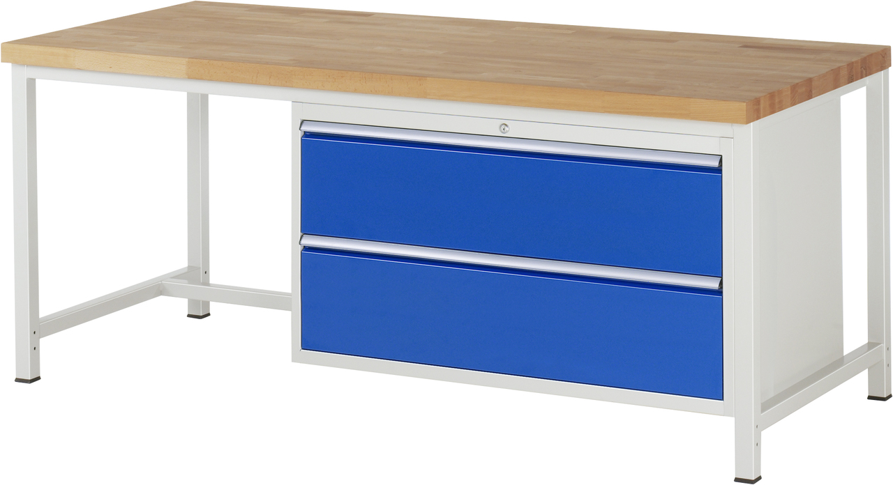 Werkbank Modell 8356, B 2000xT 900xH 840-1040mm, Buche-Massiv-Platte 40mm
