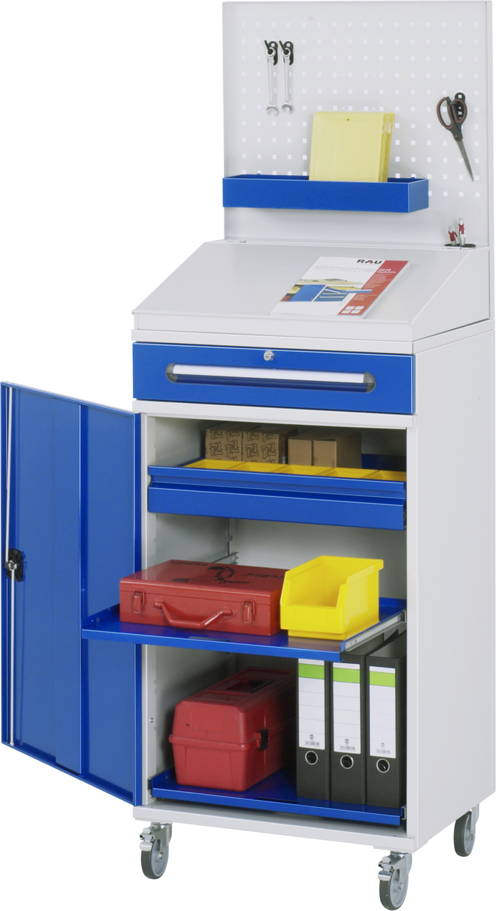 Beistellschrank-Stehpult, Modell 04, mobil