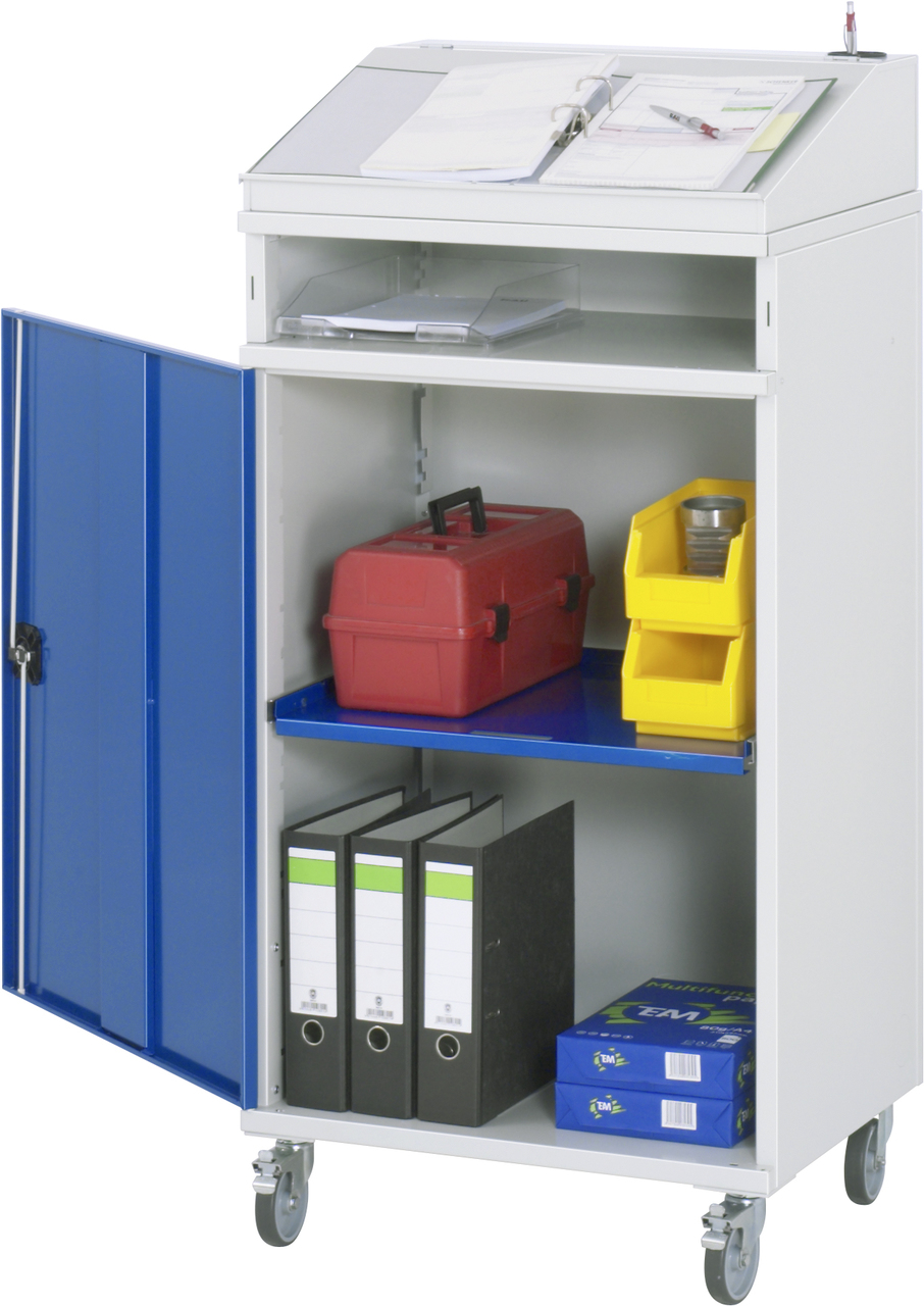 Beistellschrank-Stehpult, Modell 01, mobil