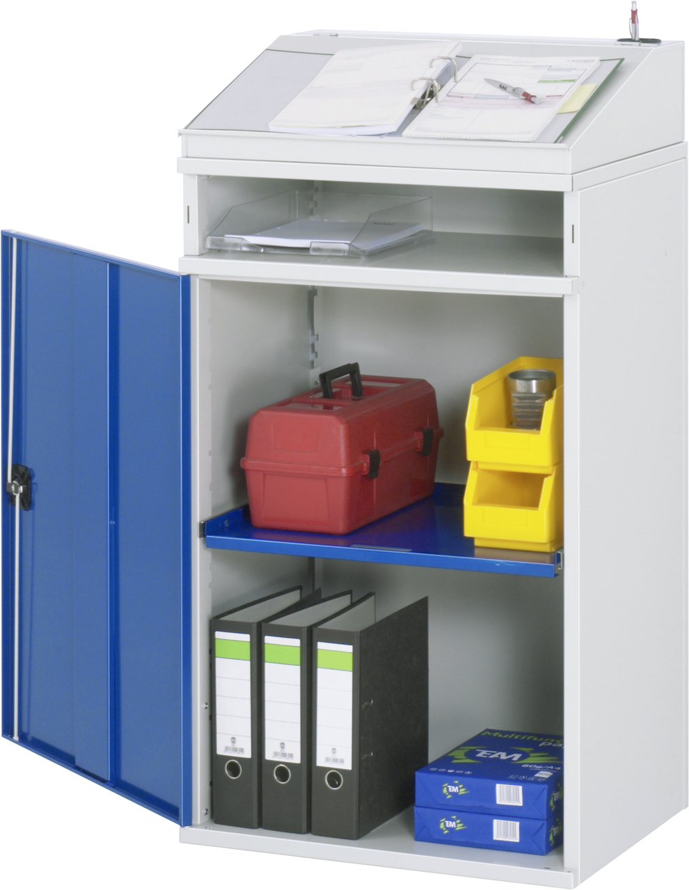 Beistellschrank-Stehpult, Modell 01, stationär