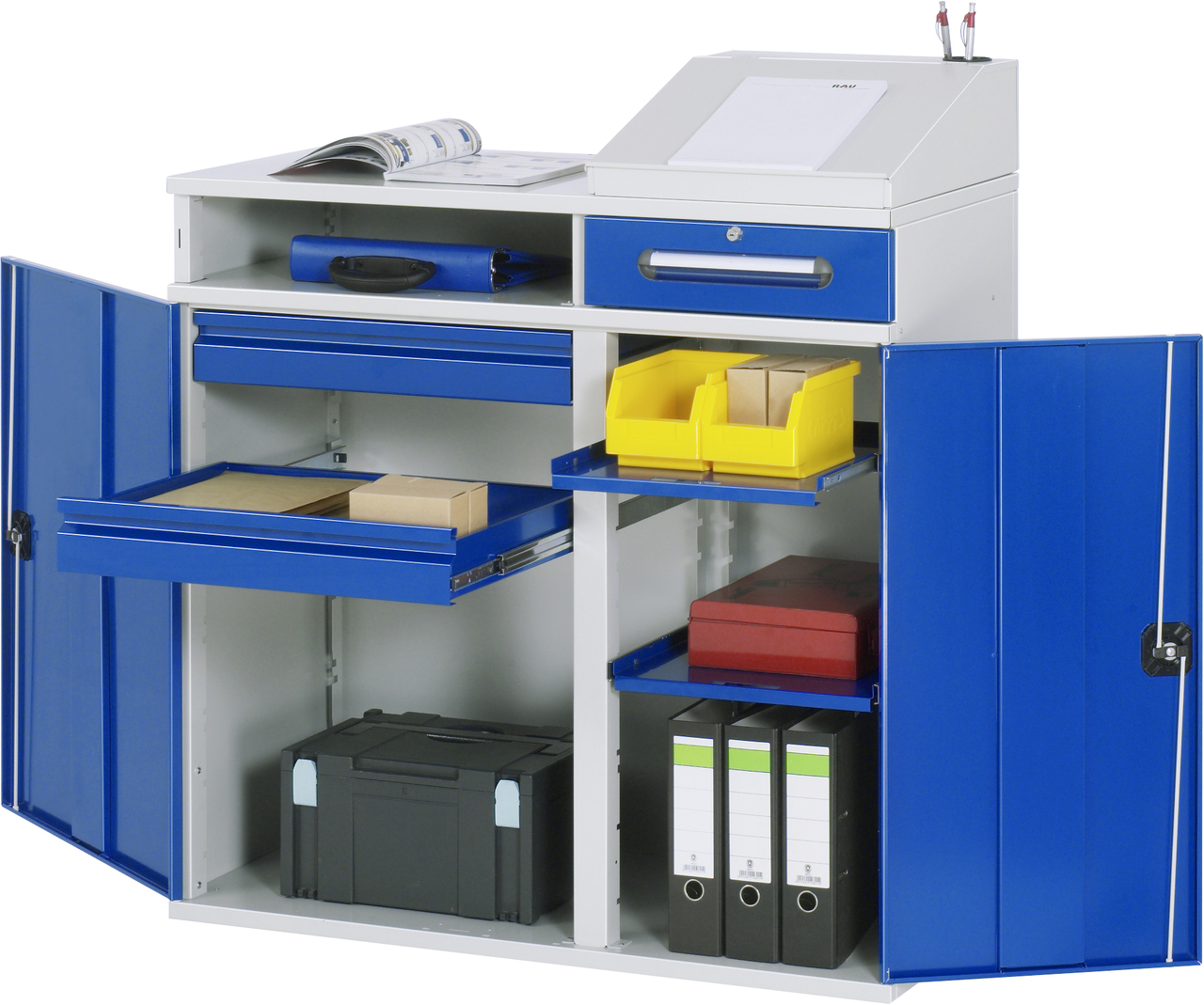 Beistellschrank-Stehpult, Modell 07, stationär