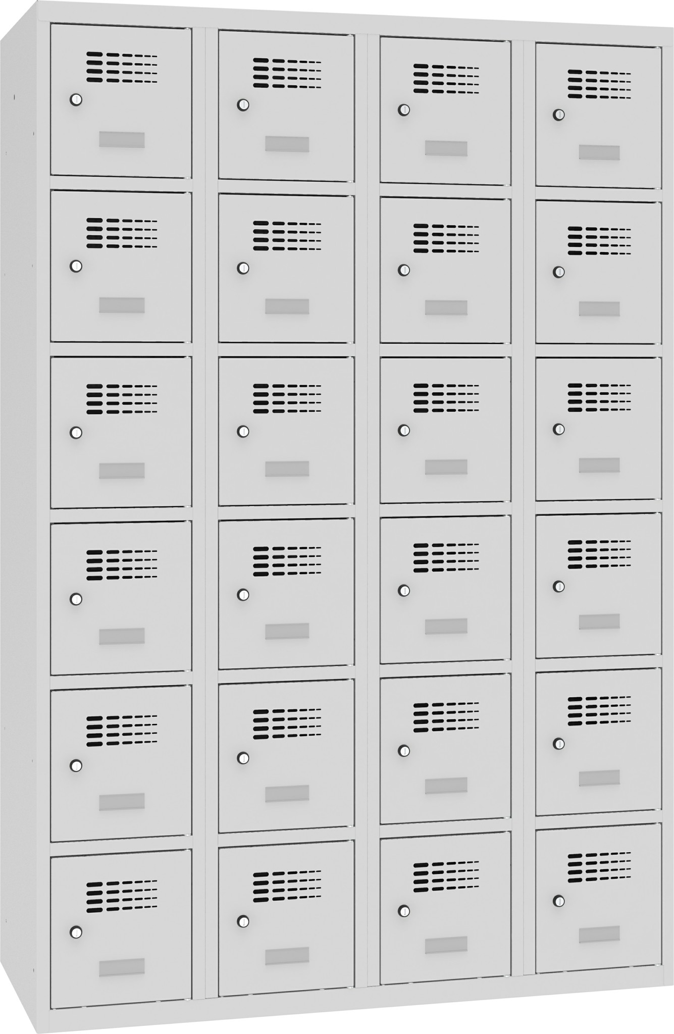 Schliessfachschrank, 4 Abteile mit je 6 Fächer übereinander, Total 24 Fächer