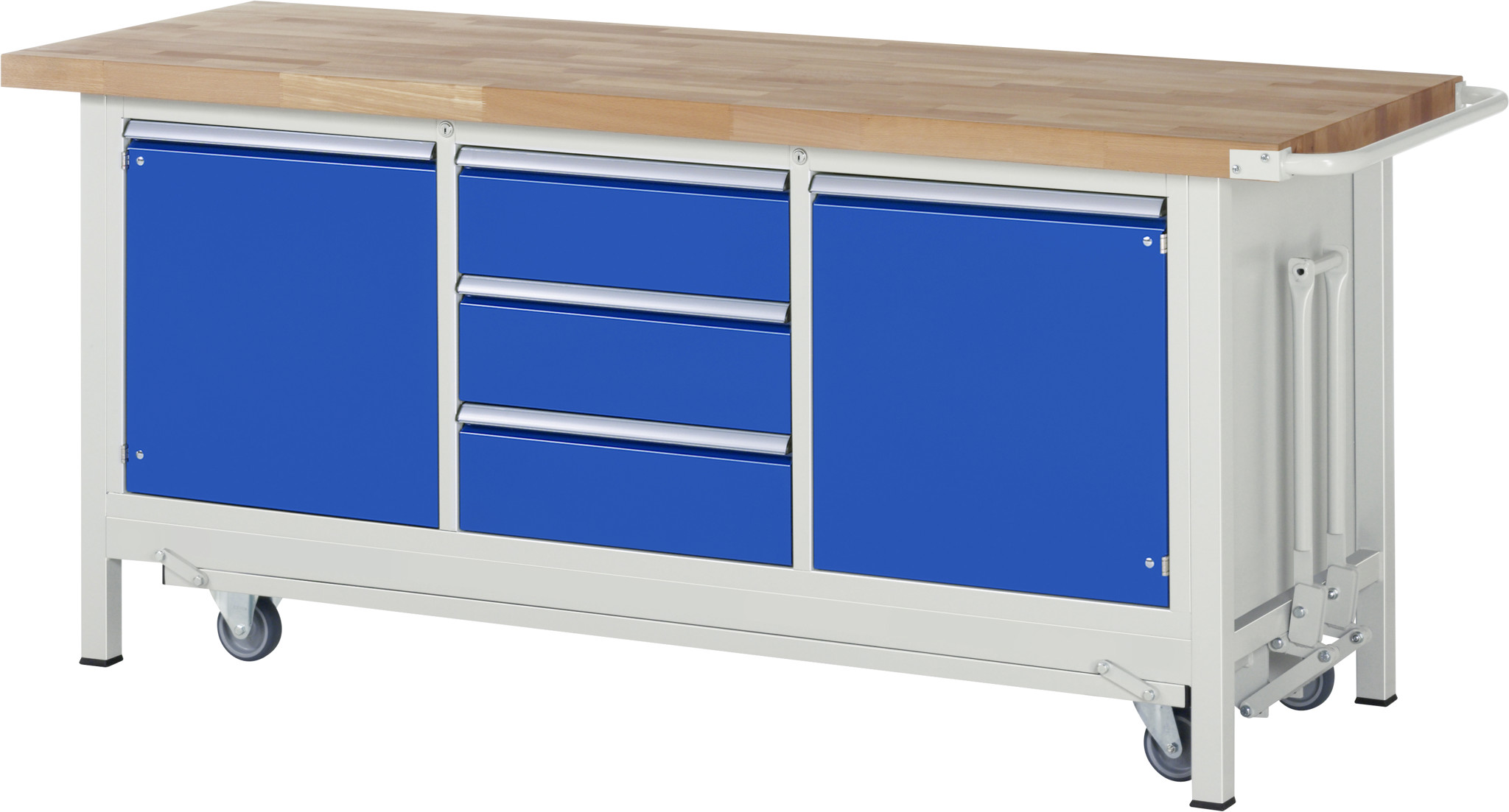 Werkbank mit absenkbarem Fahrgestell Modell 8569, B 2000xT 700xH 880mm