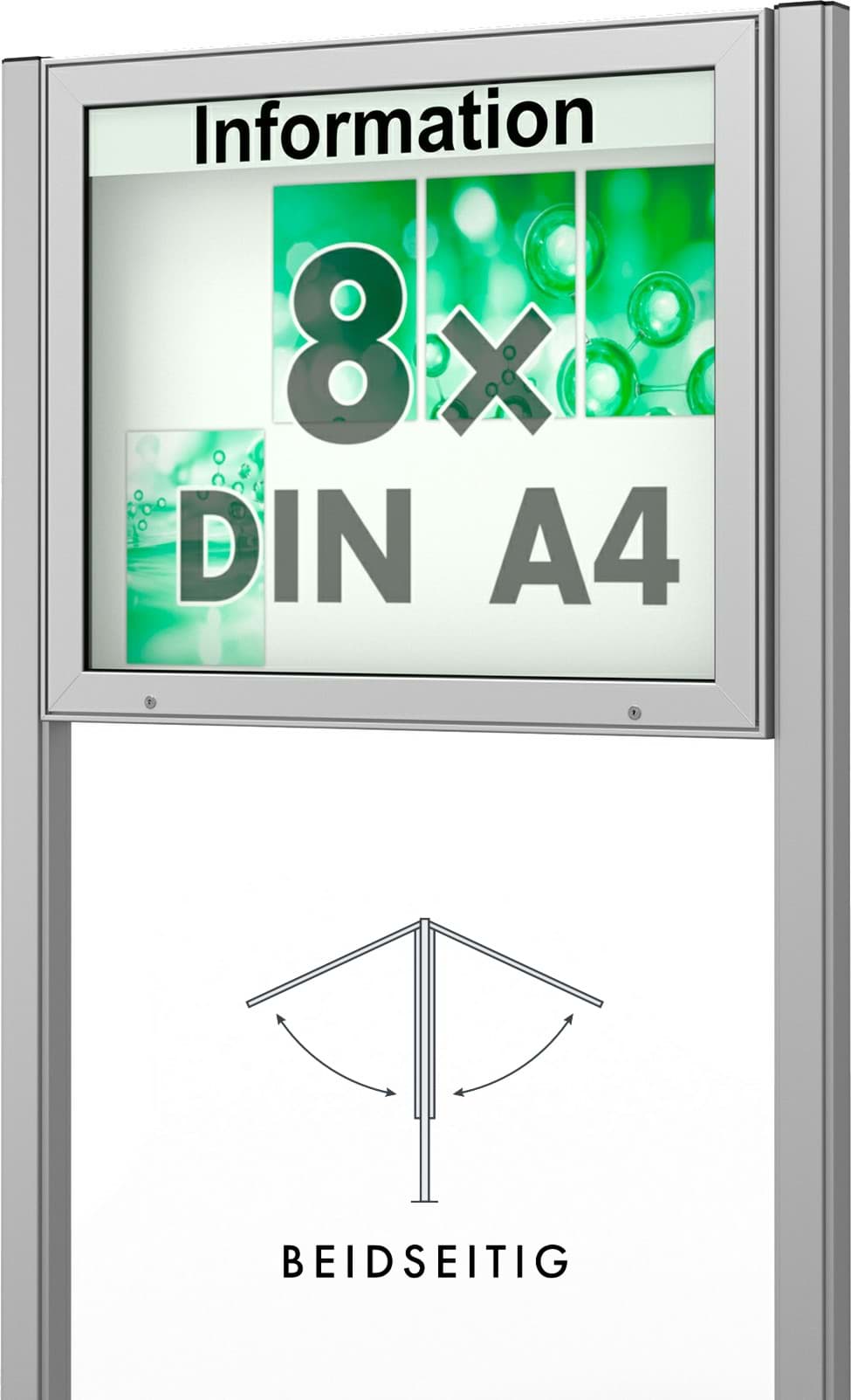 Doppel-Schaukasten Plenum 980x830x123 mm BxHxT, mit Ständer