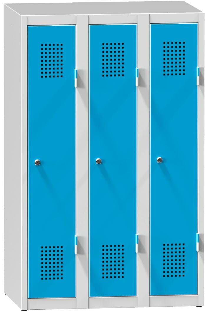 Garderobenschrank, 3 Abteile mit 300 mm Abteilbreite, Höhe 1200 mm